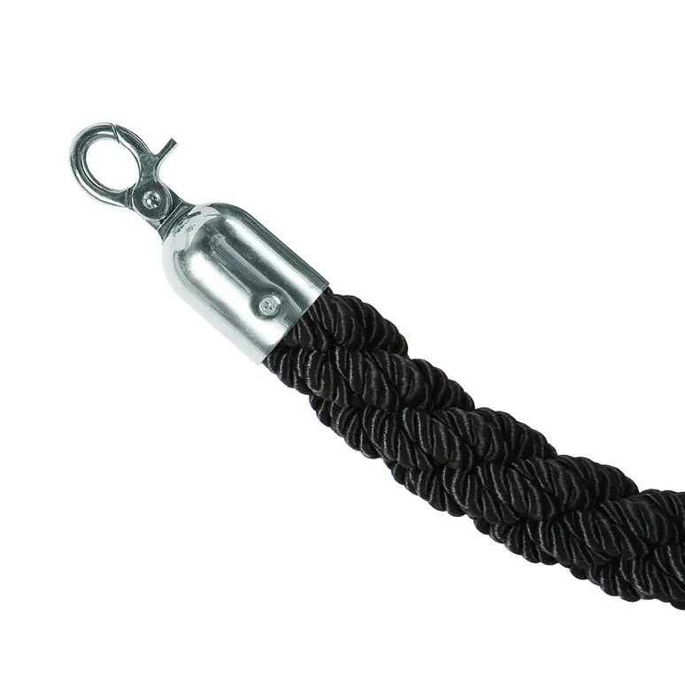 Potelet chrome-corde noire.webp