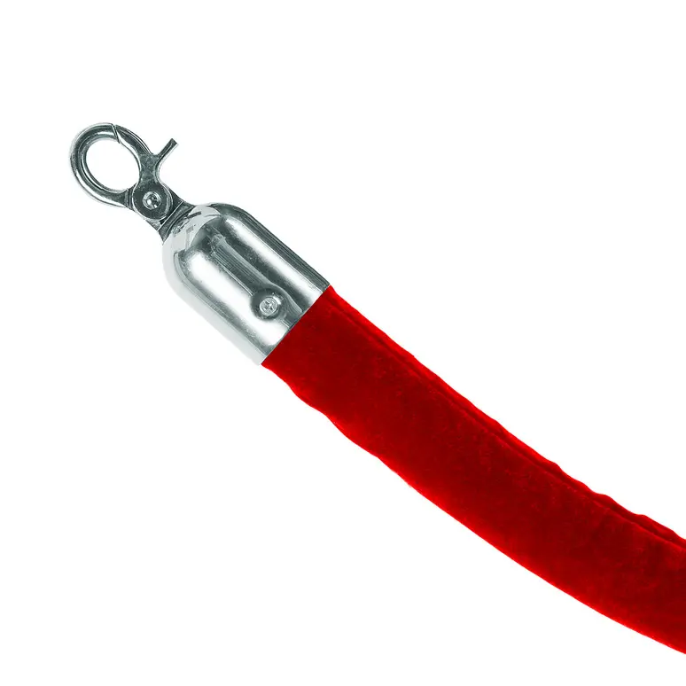 Potelet chrome-corde rouge.webp
