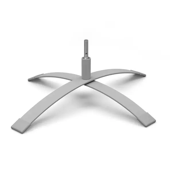 [SVBFKreuzfuss80sR] Bodenelement Kreuzfuss 80 cm 4 kg silber mit Rotator