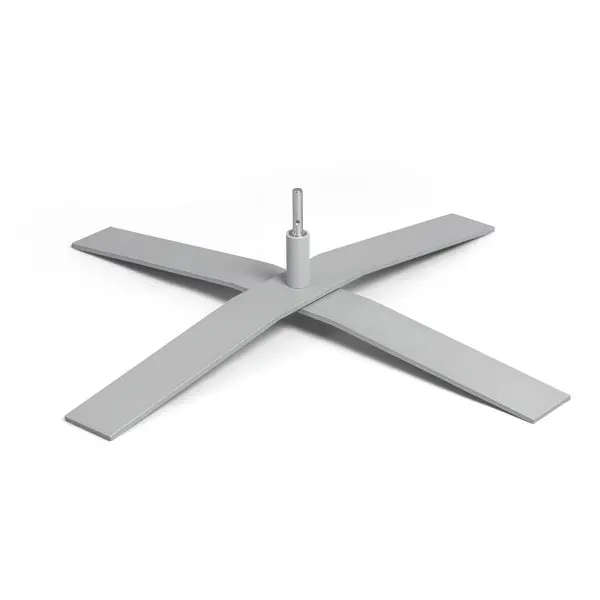 [SVBFKreuzfuss100sR] Bodenelement Kreuzfuss 100 cm 17 kg silber mit Rotator