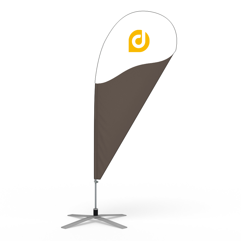 [SVBoFaBaDr 400x800-1100 XXS SP P Bs Sta] Beachflag Standard Plus - Drop (Struktur + Druck, 400x800-1100 XXS, Bedruckt, ohne (für Inneneinsatz), Quadratisch (Stahl), Standard)
