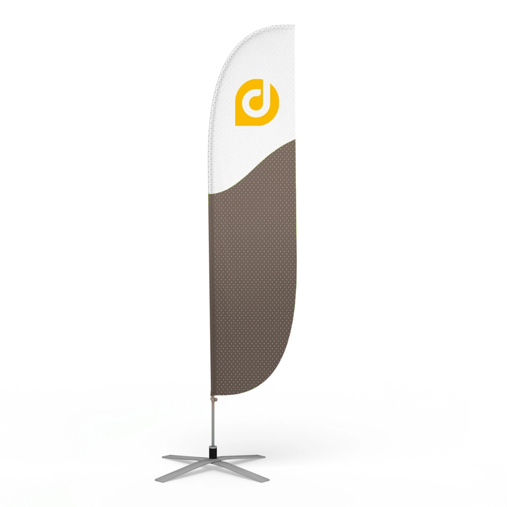 [SVBoFaBaKx 400x950-1250 XXS SP P Bs Sta] Beachflag Standard Plus - Convex (Struktur + Druck, 400x950-1250 XXS, Bedruckt, ohne (für Inneneinsatz), Quadratisch (Stahl), Standard)