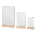 Support visuel avec socle en bois