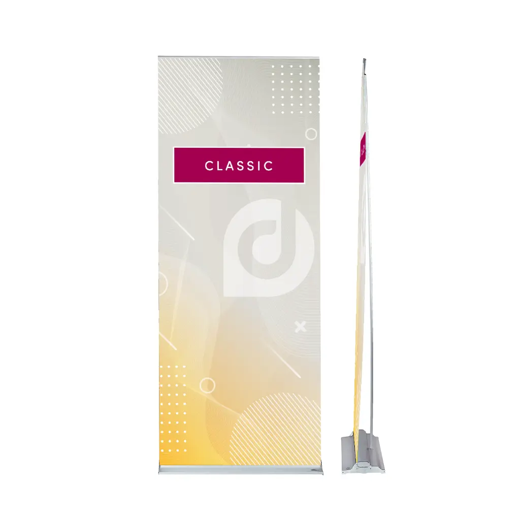 [ELRUCA 850x2150 SP Airtex Sta] Roll up Classic Argenté (Structure + Impression, 850x2150, Tissu Airtex (Matériau tissé), Standard)